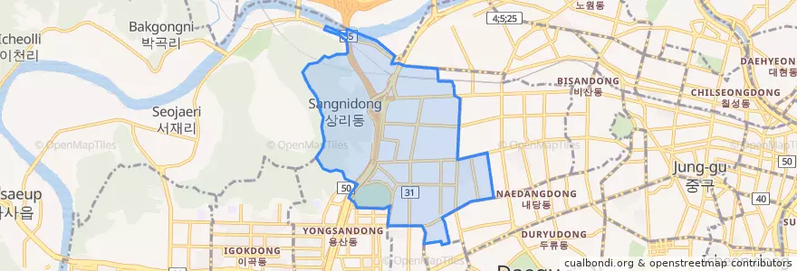 Mapa de ubicacion de Sangjungi-dong.