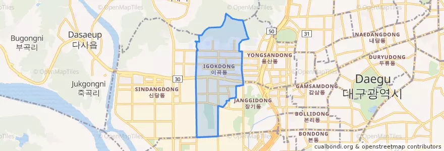 Mapa de ubicacion de 이곡동.