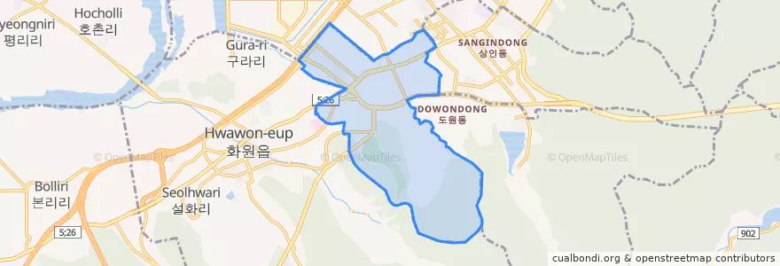 Mapa de ubicacion de 진천동.