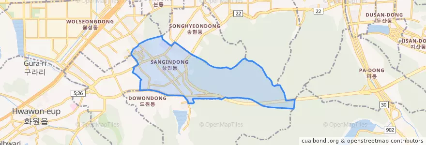 Mapa de ubicacion de 상인동.