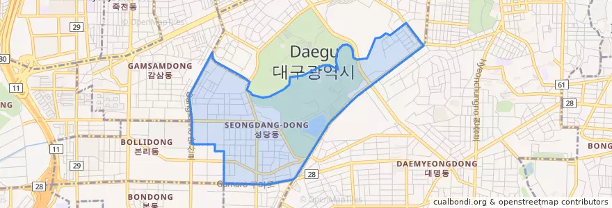 Mapa de ubicacion de 성당동.