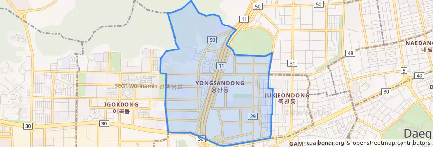 Mapa de ubicacion de Yongsan-dong.