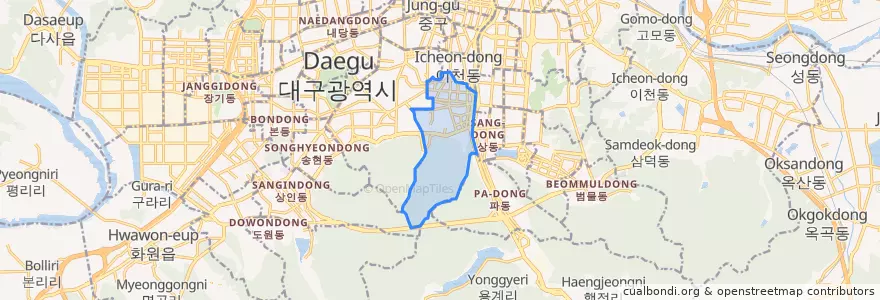 Mapa de ubicacion de 봉덕동.