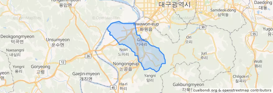 Mapa de ubicacion de 옥포읍.