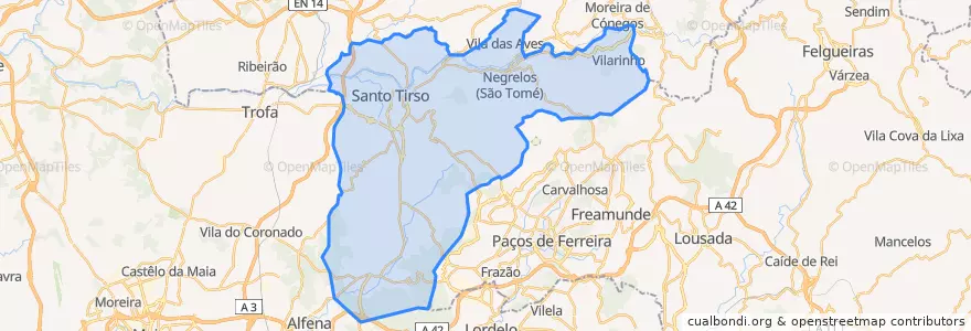 Mapa de ubicacion de Santo Tirso.