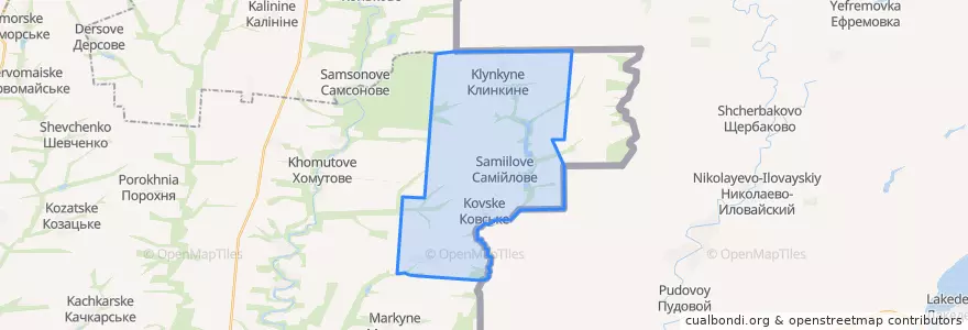Mapa de ubicacion de Самійлівська сільська рада.