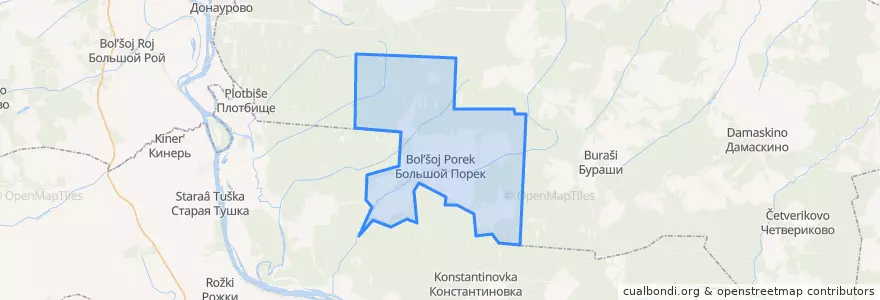 Mapa de ubicacion de Большепорекское сельское поселение.