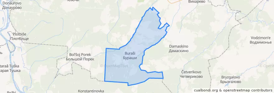 Mapa de ubicacion de Бурашевское сельское поселение.