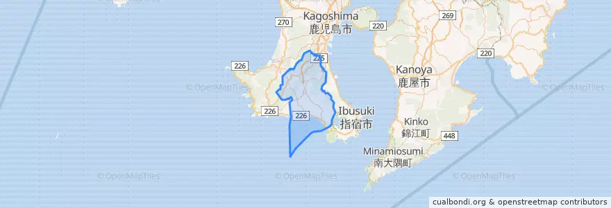 Mapa de ubicacion de 南九州市.
