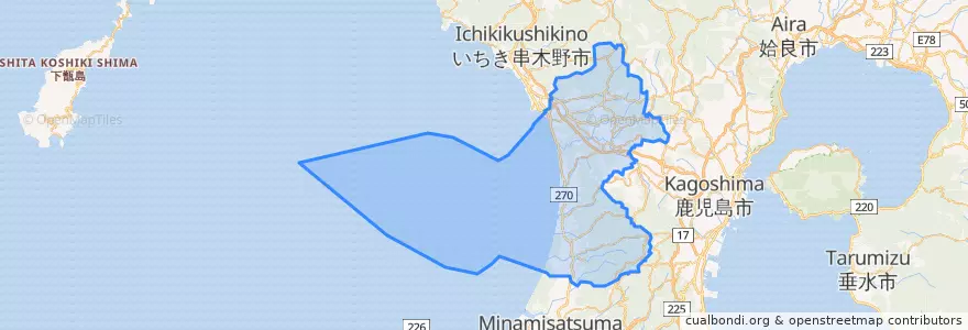 Mapa de ubicacion de 日置市.