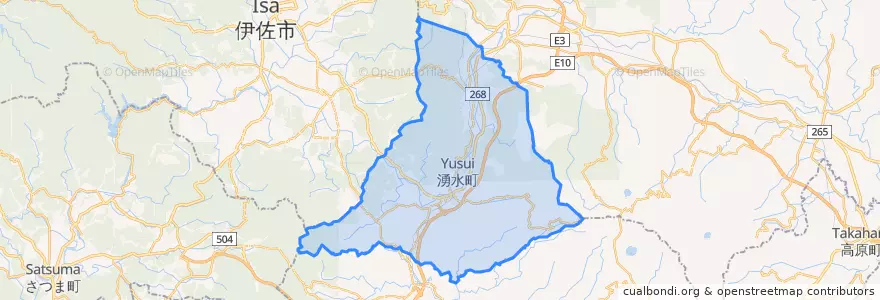 Mapa de ubicacion de 湧水町.