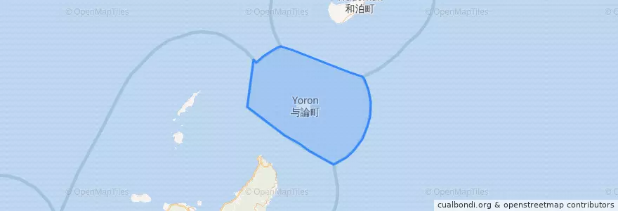 Mapa de ubicacion de 与論町.