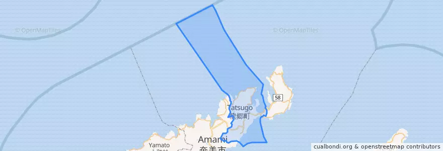 Mapa de ubicacion de 龍郷町.