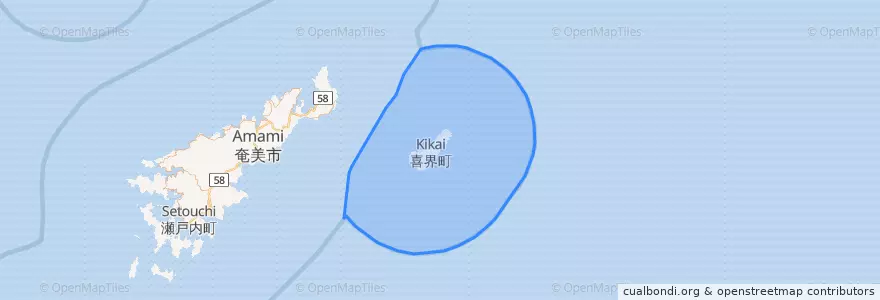 Mapa de ubicacion de 喜界町.