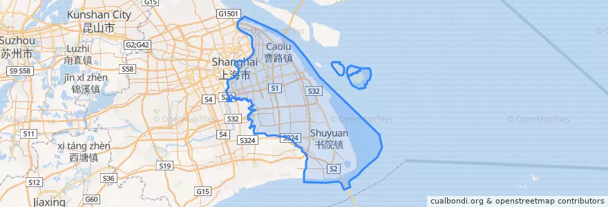 Mapa de ubicacion de District de Pudong.