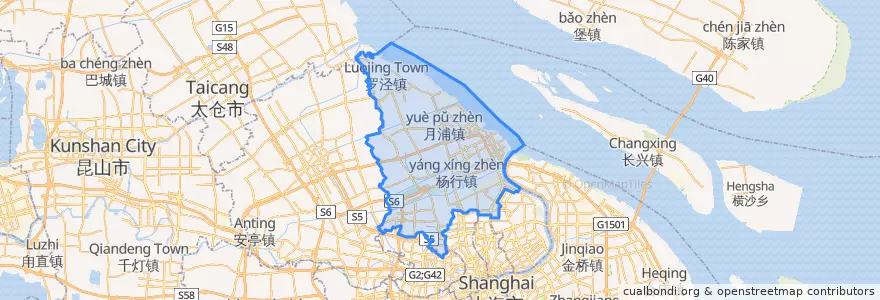 Mapa de ubicacion de 바오산구.