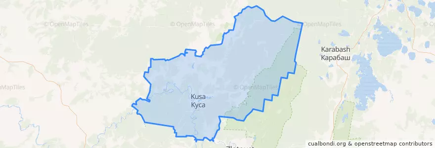 Mapa de ubicacion de Кусинский район.