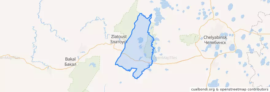 Mapa de ubicacion de Миасский городской округ.