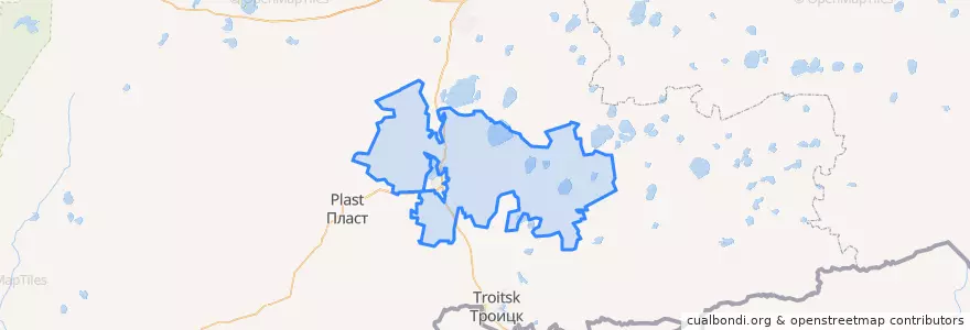 Mapa de ubicacion de Увельский район.