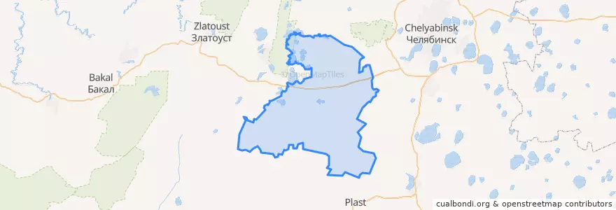 Mapa de ubicacion de Chebarkulsky District.