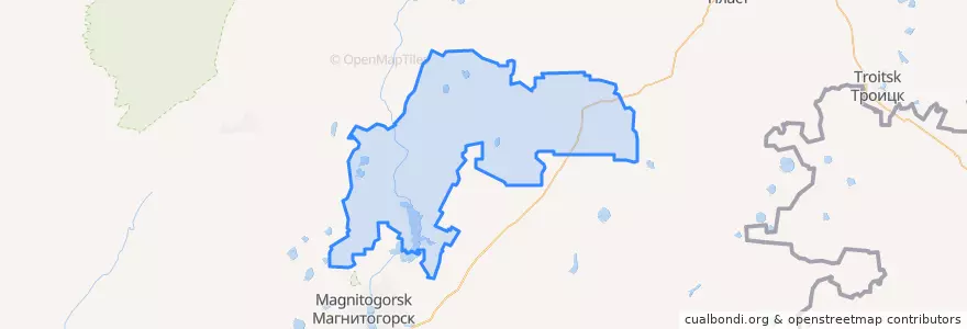 Mapa de ubicacion de Верхнеуральский район.