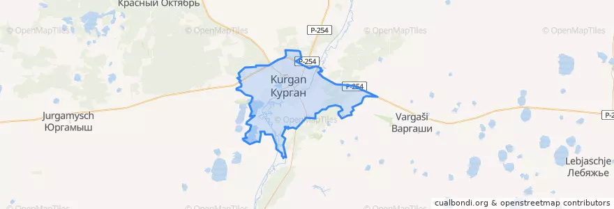 Mapa de ubicacion de городской округ Курган.