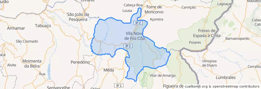 Mapa de ubicacion de Vila Nova de Foz Coa.