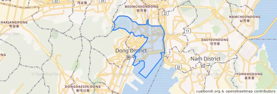 Mapa de ubicacion de Beomil-dong.