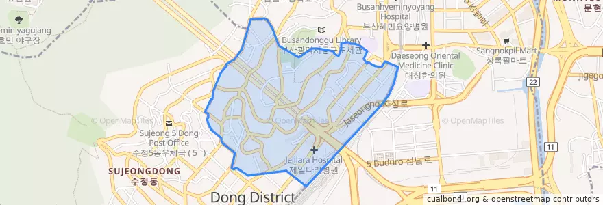 Mapa de ubicacion de 좌천동.