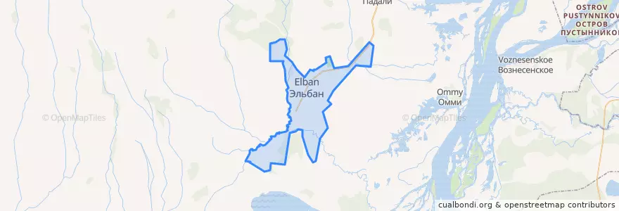 Mapa de ubicacion de Эльбанское городское поселение.