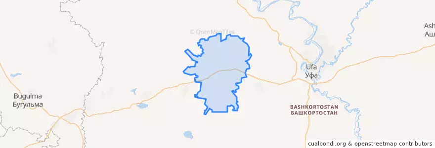 Mapa de ubicacion de Благоварский район.
