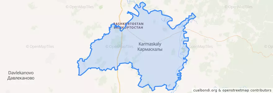 Mapa de ubicacion de Кармаскалинский район.