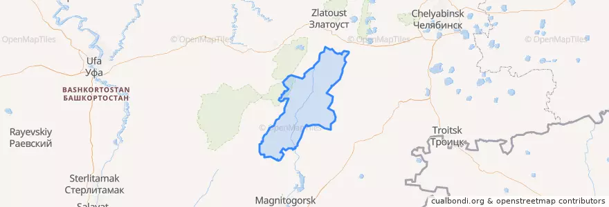 Mapa de ubicacion de Учалинский район.