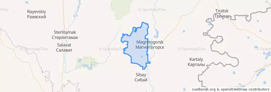 Mapa de ubicacion de Абзелиловский район.