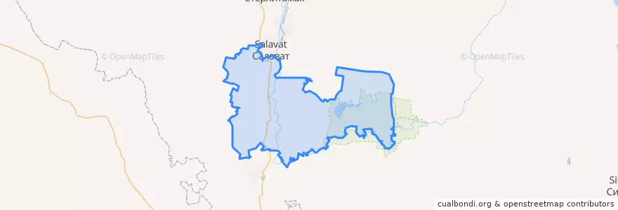 Mapa de ubicacion de Мелеузовский район.
