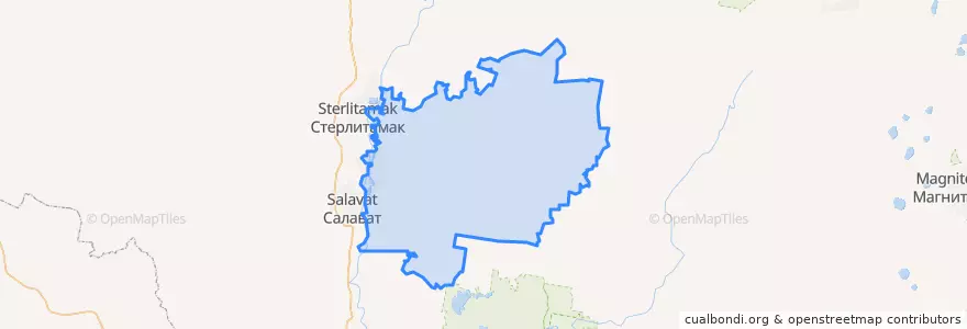 Mapa de ubicacion de Ишимбайский район.