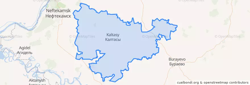 Mapa de ubicacion de Калтасинский район.