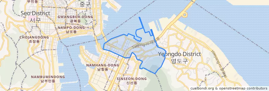 Mapa de ubicacion de 봉래동.