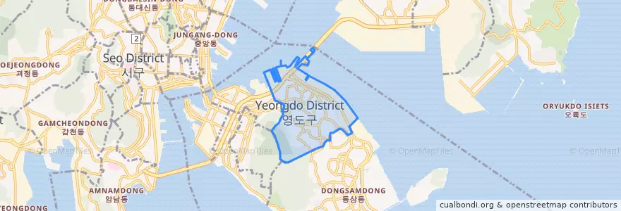 Mapa de ubicacion de 청학동.
