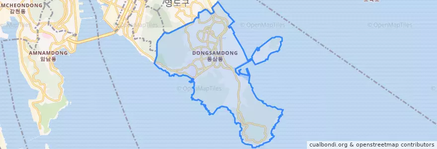 Mapa de ubicacion de 동삼동.