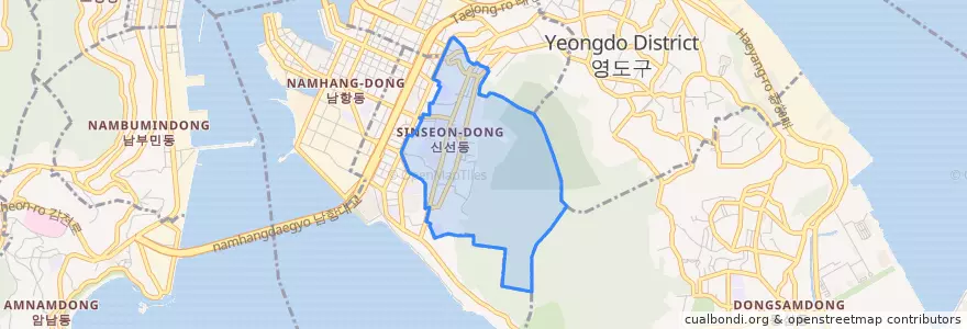 Mapa de ubicacion de 신선동.