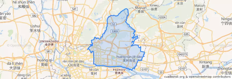 Mapa de ubicacion de 天河区.