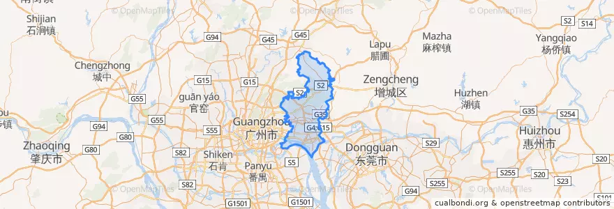 Mapa de ubicacion de 黄埔区.