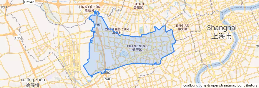 Mapa de ubicacion de District de Changning.