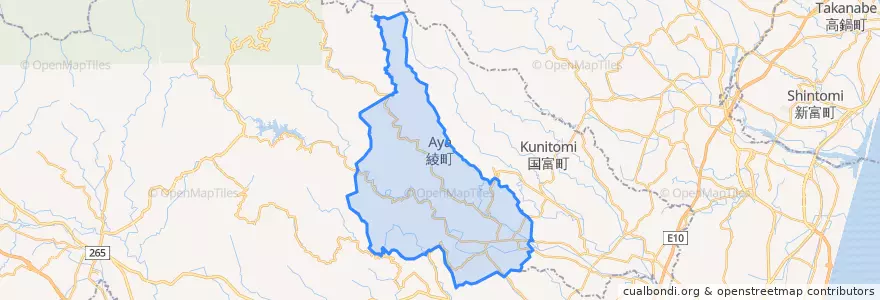 Mapa de ubicacion de 綾町.