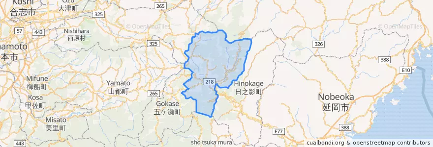 Mapa de ubicacion de 高千穂町.