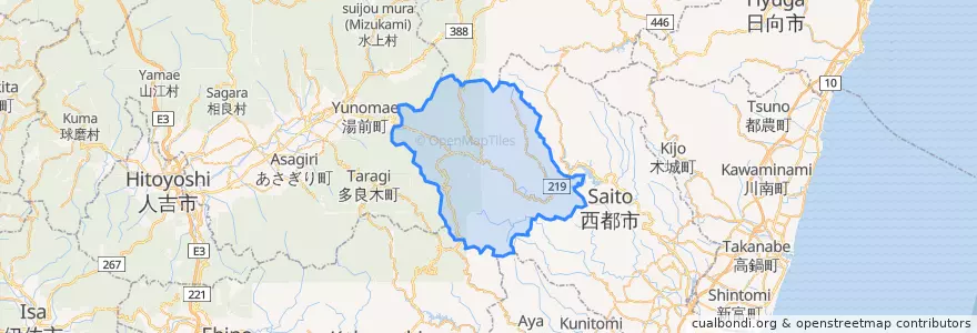 Mapa de ubicacion de 西米良村.
