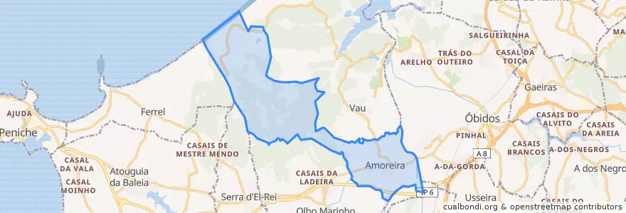 Mapa de ubicacion de Amoreira.
