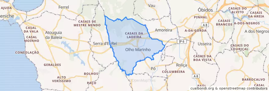 Mapa de ubicacion de Olho Marinho.