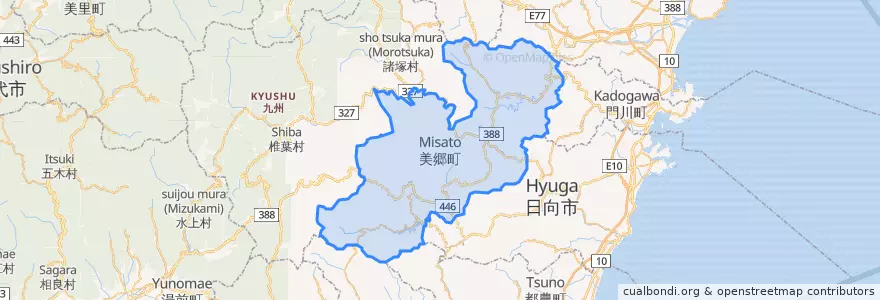 Mapa de ubicacion de Misato.